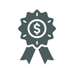 Achievement banking award victory icon. Gray color vector