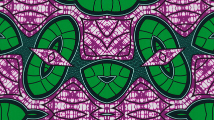 Colorful African fabric – Seamless pattern, cotton, photo 