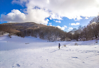 Monti Sabini (Rieti, Italy) - The snow capped mountains in the province of Rieti, Sabina area, near Monte Terminillo and the Tiber river. Here Pizzuto Tancia mount.