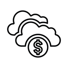 Climate, cloud banking line icon. outline design