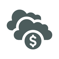 Climate, cloud banking icon. Gray version