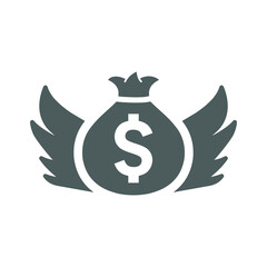 Angel investor, finance capital icon. Gray vector graphics