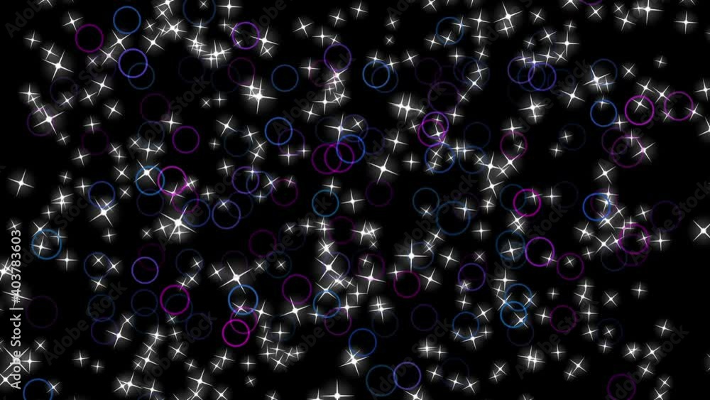 Poster isolated black background. blurred multicolored particles of circles in motion against the backgroun