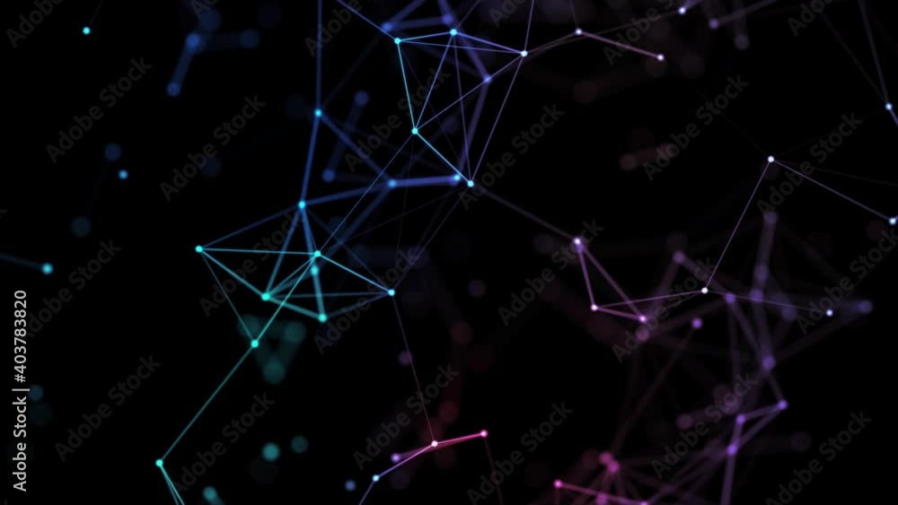 Aufkleber dots and lines transform. network connection structure. 3d network concept.