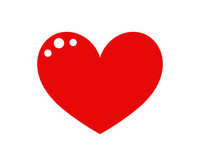 Red heart flat design icon.