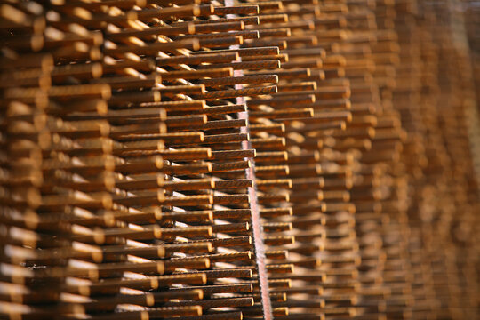 Metal rods, construction detail, UK