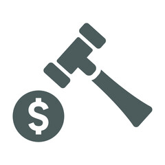 Auction price, hammer legal icon. Gray vector graphics