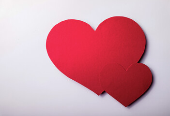 Top view of hearts arrangement with copy space. Valentine's Day mock up