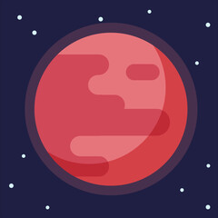 Flat vector icon of Mars