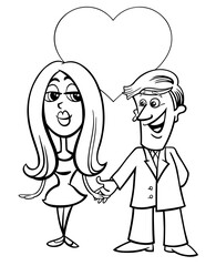 valentine card with man and woman couple in love