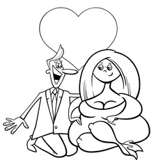 valentine card with man and woman couple in love