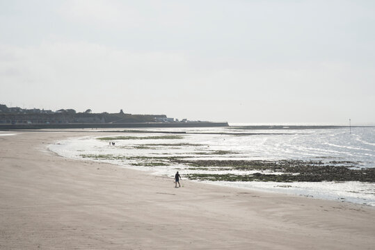 Margate beach, houses and buildings of the town