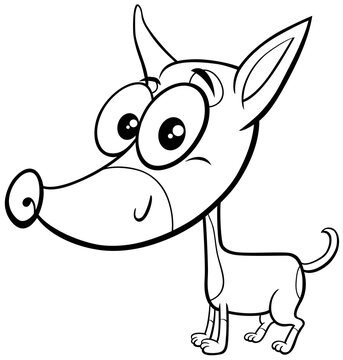 ratter or rattler dog cartoon coloring book page