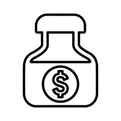 Business, medicine price line icon. outline vector