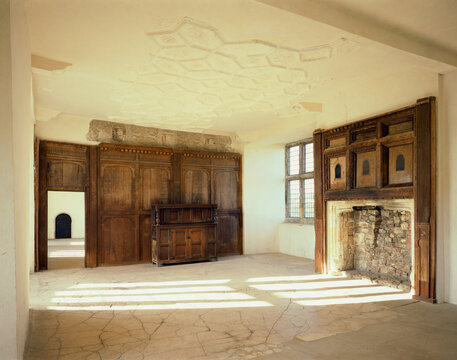 Interior view of the first floor room of a Tudor