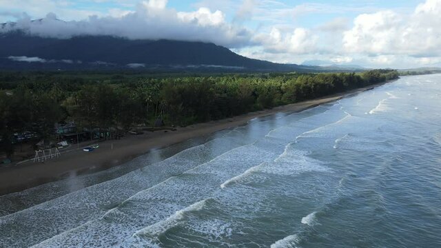 The Sematan Beach and Coastline of the most southern part of Sarawak and Borneo Island