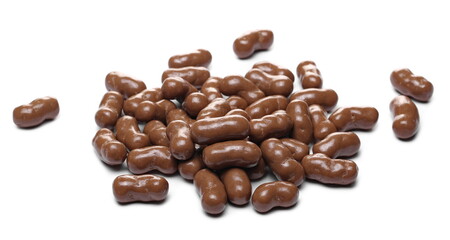 Chocolate, sweet crunchy snack isolated on white background