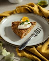 Omelette with yellow warm tones