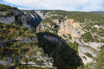 Fototapeta na wymiar View of Sierra de Guara gorge near Lecina village, Huesca, Spain