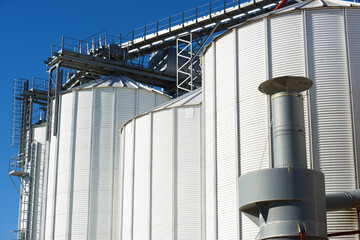 Metal tanks in a farm