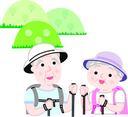 シニア男女山登り