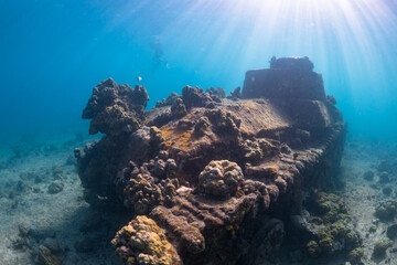 World war 2 wreck underwater in Papua New Guinea