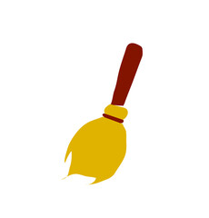 yellow brush isolated