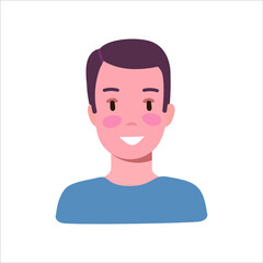  man portrait in circle on the white background