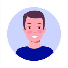  man portrait in circle on the white background