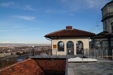 Italy, Turin: panoramic view of the city and the Alps