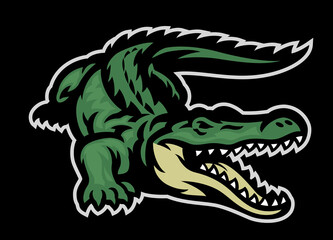 Obraz premium green crocodile roaring mascot