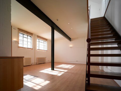 Empty office space with exposed