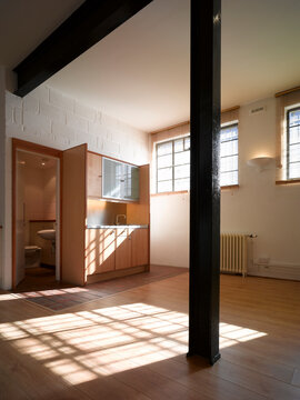 Empty office space with exposed