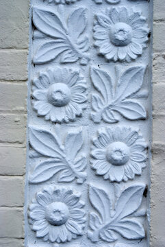 Plaster detail of flowers and