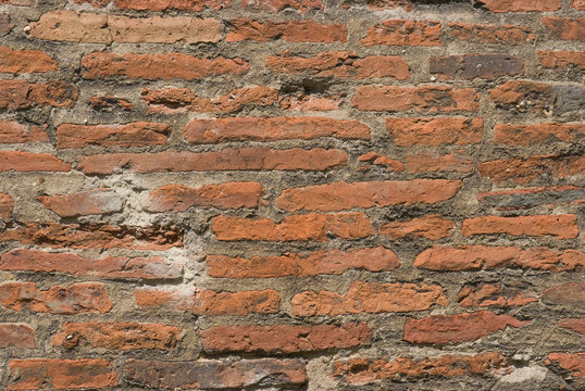 Roman brick and tile wall 