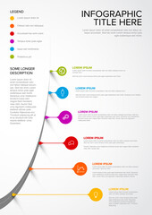 Vertical Infographic Timeline Template with pointers on the road