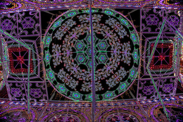 Electric color show display made up of thousands of coloured lightbulbs