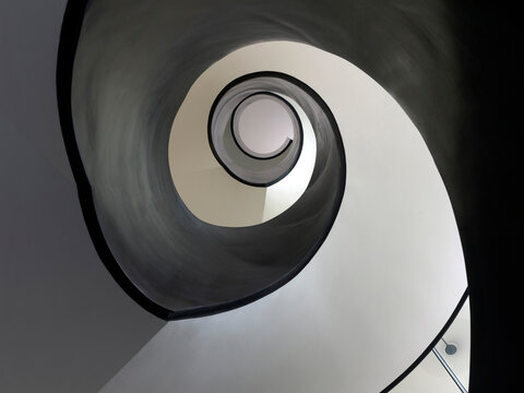 Full frame of spiral staircase