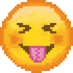Pixel emoji. emoticon. Vector smiling face. Smiling face. Happy. Cute emoticon isolated on white background.