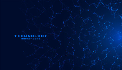 blue technology background with network mesh lines