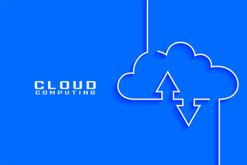 cloud computing concept visualization in line style