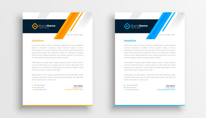 modern letterhead template design set for business