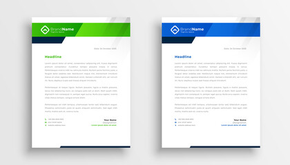 two modern letterhead template design for business identity