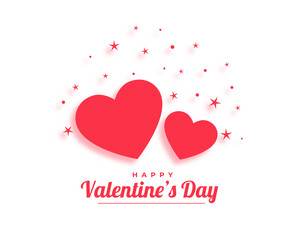 happy valentines day hearts background in flat style