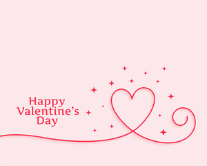 Obraz na płótnie Canvas happy valentines day creative line heart background