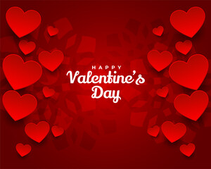 lovely happy valentines day red hearts background