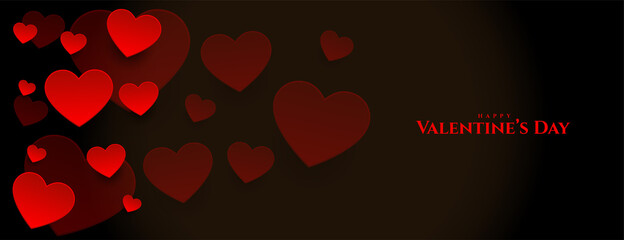 hapy valentines day floating hearts banner design