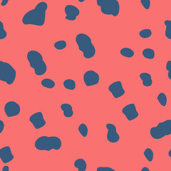 Blue spots on orange background. Repeating pattern.