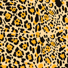 Authentic leopard seamless pattern. Animal texture in trendy colors.
