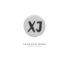 XJ Initial letter handwriting and signature logo. A concept handwriting initial logo with template element.
